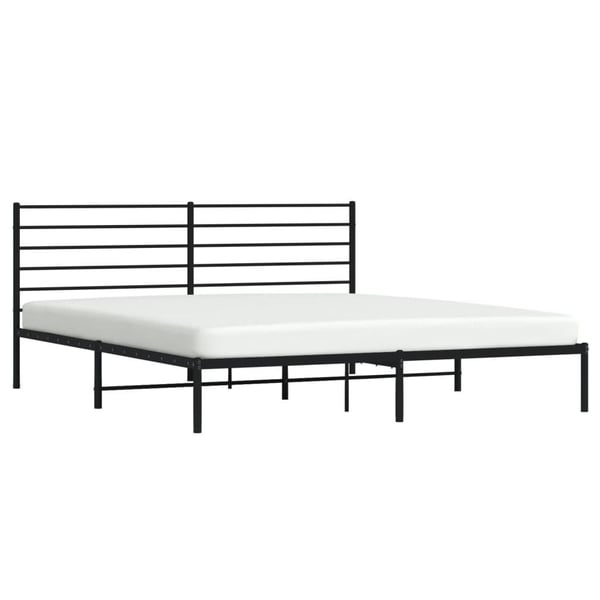 vidaXL Sengeramme med sengegavl metall svart 183x213 cm