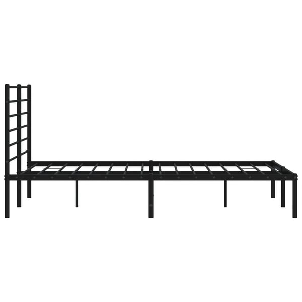 vidaXL Sengeramme med sengegavl metall svart 135x190 cm