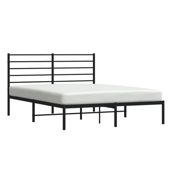 vidaXL Sengeramme med sengegavl metall svart 150x200 cm