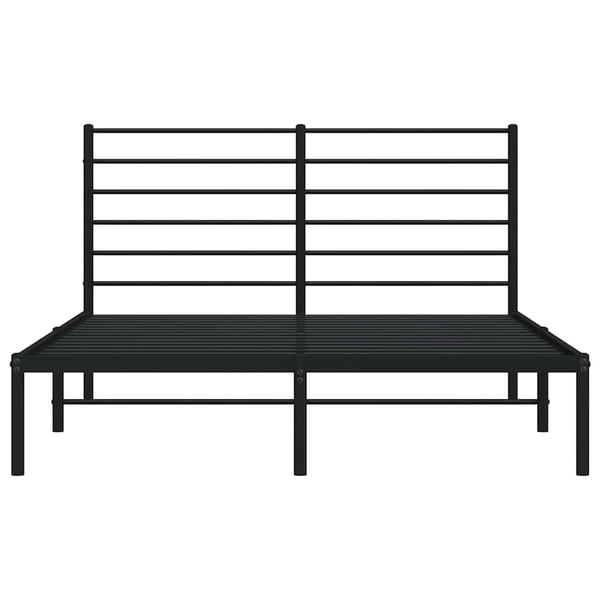 vidaXL Sengeramme med sengegavl metall svart 160x200 cm