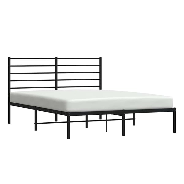 vidaXL sengeramme med sengegavl 140x200 cm metal sort
