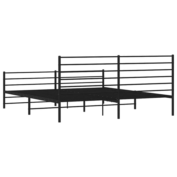 vidaXL sengeramme med sengegavl og fodgærde 180x200 cm metal sort