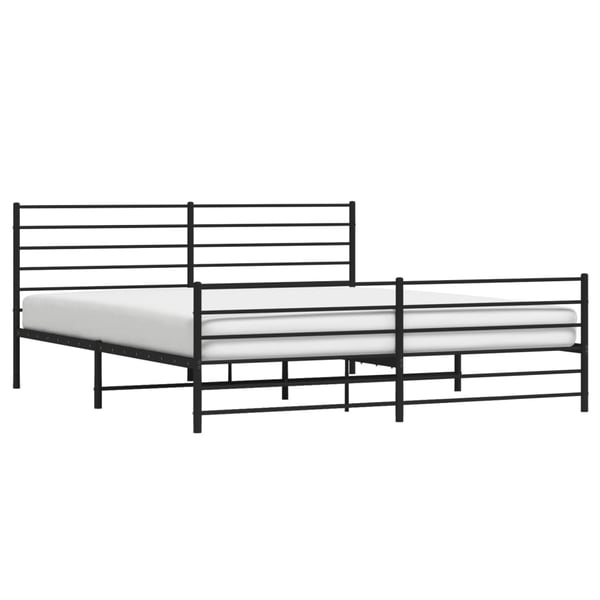 vidaXL sengeramme med sengegavl og fodgærde 180x200 cm metal sort