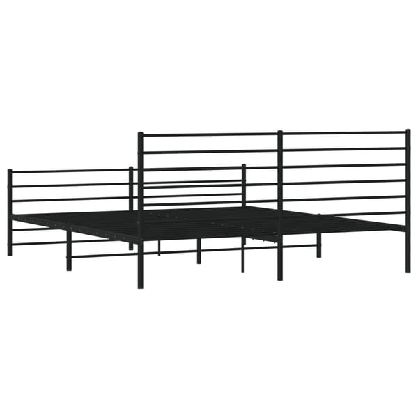 vidaXL Sengeramme med sengegavl og fotende svart metall 183x213 cm