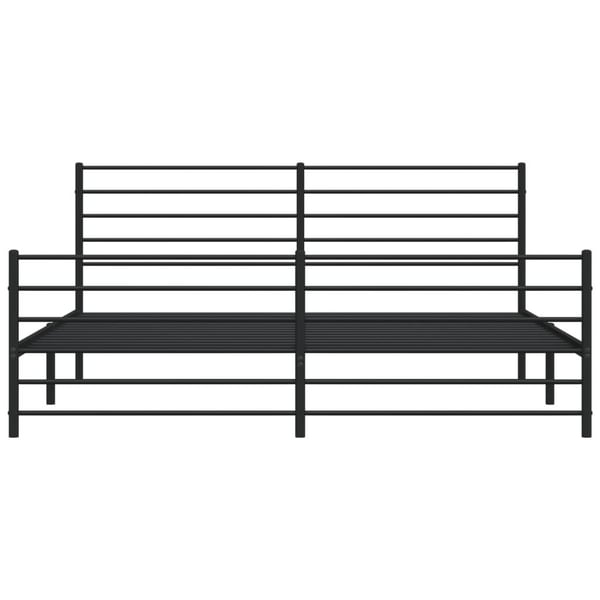 vidaXL Sengeramme med sengegavl og fotende svart metall 183x213 cm