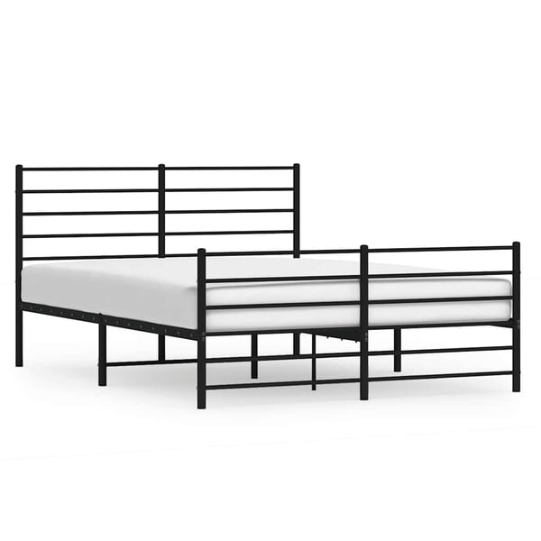 vidaXL Sengeramme med sengegavl og fotgavl svart metall 160x200 cm
