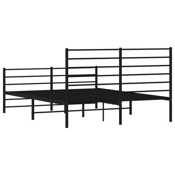 vidaXL Sengeramme med sengegavl og fotgavl svart metall 140x200 cm