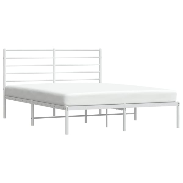 vidaXL Sengeramme med sengegavl metall hvit 120x190 cm