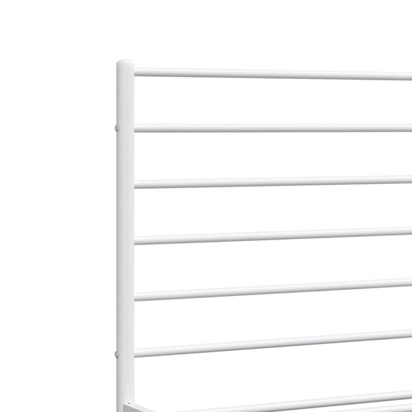 vidaXL Sengeramme med sengegavl metall hvit 120x190 cm