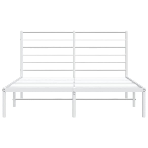vidaXL Sengeramme med sengegavl metall hvit 160x200 cm