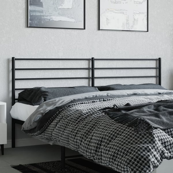vidaXL Sengegavl metall svart 200 cm