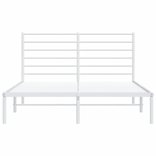vidaXL Sengeramme med sengegavl metall hvit 135x190 cm