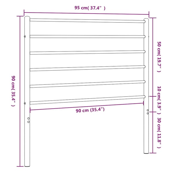 vidaXL Sengegavl metall svart 90 cm