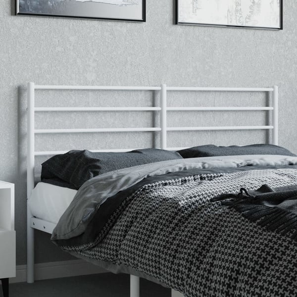vidaXL Sengegavl metall hvit 160 cm