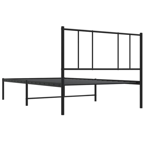 vidaXL Sengeramme med sengegavl metall svart 100x200 cm