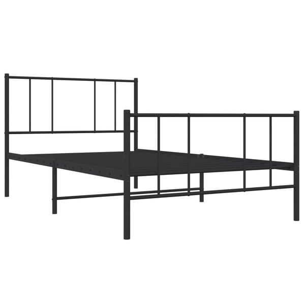 vidaXL Sengeramme med sengegavl og fotgavl svart metall 100x200 cm