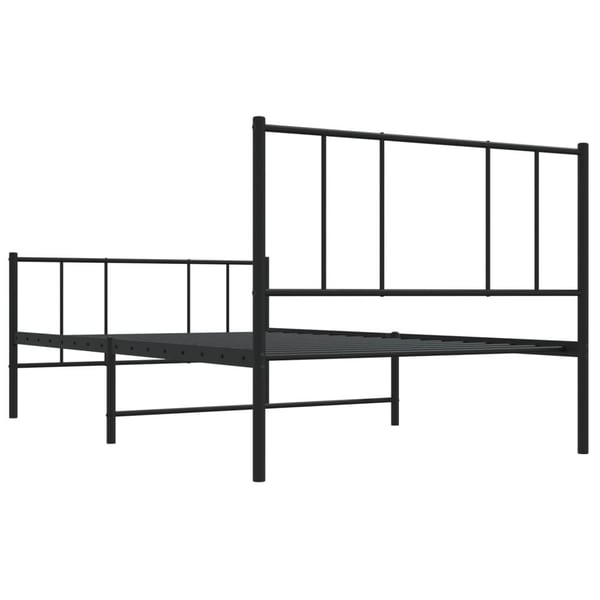 vidaXL Sengeramme med sengegavl og fotgavl svart metall 100x200 cm