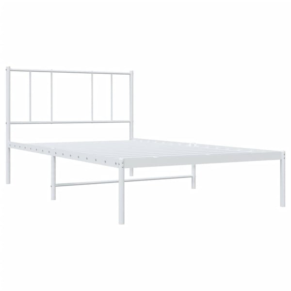 vidaXL Sengeramme med sengegavl metall hvit 100x200 cm