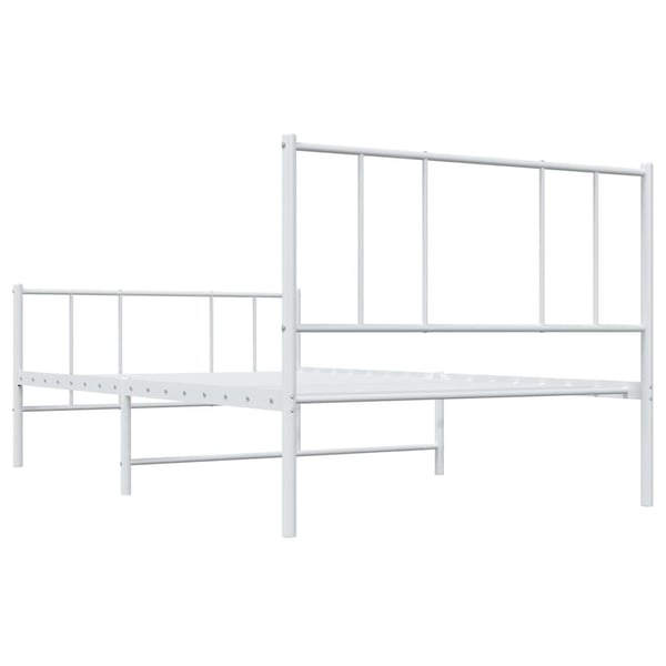 vidaXL Sengeramme med sengegavl og fotgavl hvit metall 100x200 cm