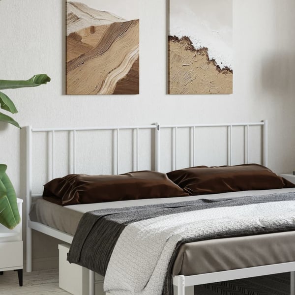 vidaXL Sengegavl metall hvit 200 cm