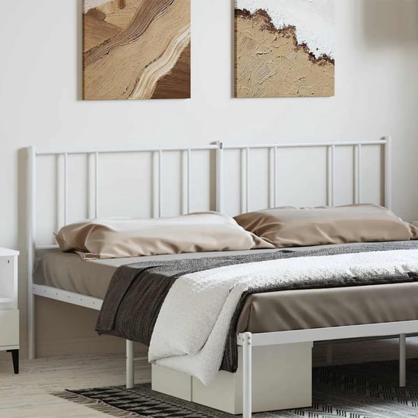 vidaXL Sengegavl metall hvit 180 cm