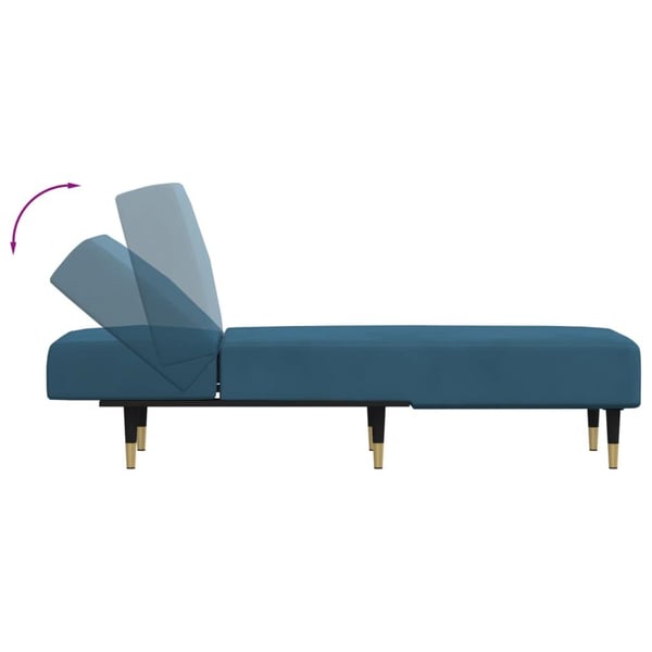 vidaXL chaiselong velour blå
