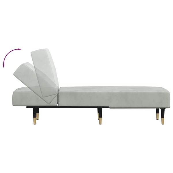 vidaXL chaiselong velour lysegrå