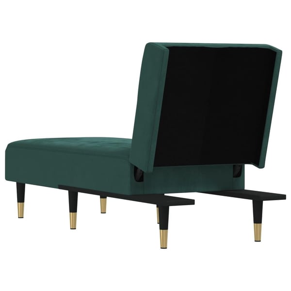 vidaXL chaiselong velour mørkegrøn