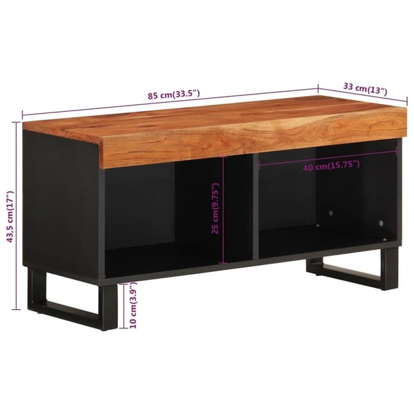 vidaXL TV-benk 85x33x43,5 cm massivt resirkulert tre