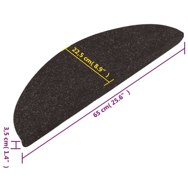 vidaXL Selvklebende trappematter 10 stk svart 65x22,5x3,5 cm