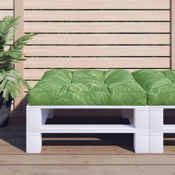 vidaXL pallehynde 70x70x12 cm stof bladmønster
