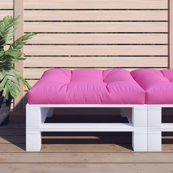 vidaXL pallehynde 70x70x12 cm stof pink