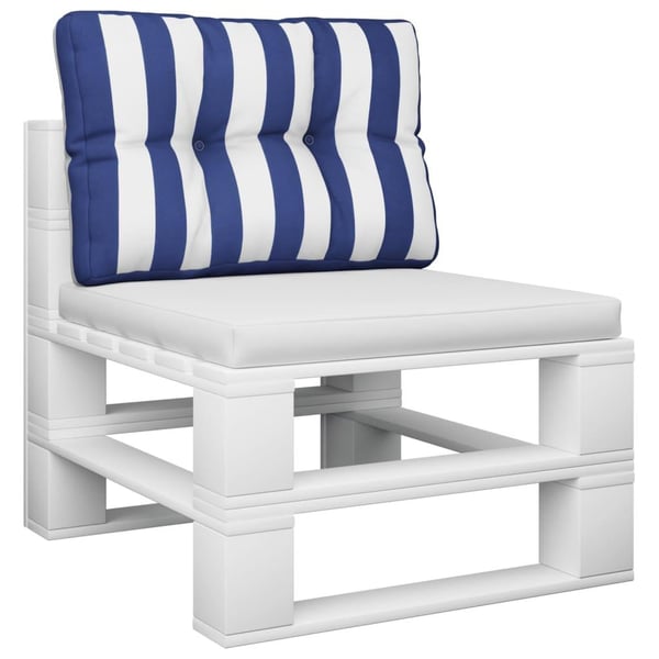 vidaXL pallehynde 60x40x12 cm stof stribet blå og hvid