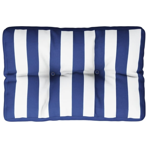 vidaXL pallehynde 60x40x12 cm stof stribet blå og hvid