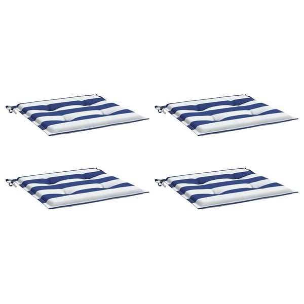 vidaXL hynder til havestole 4 stk. 50x50x3 cm stof striber blå og hvid