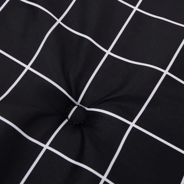 vidaXL hynder til havestol 4 stk. 50x50x3 cm stof ternet sort