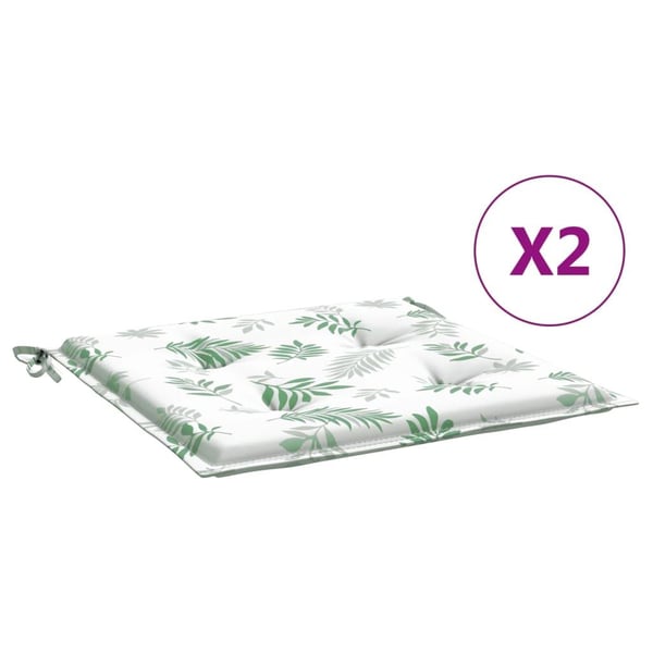 vidaXL hynder til havestol 2 stk. 50x50x3 cm stof bladmønster