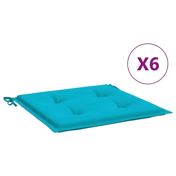 vidaXL hynder til havestol 6 stk. 50x50x4 cm stof turkis