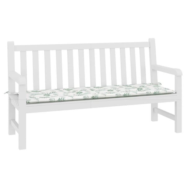 vidaXL hynde til havebænk 150x50x3 cm oxfordstof bladmønster