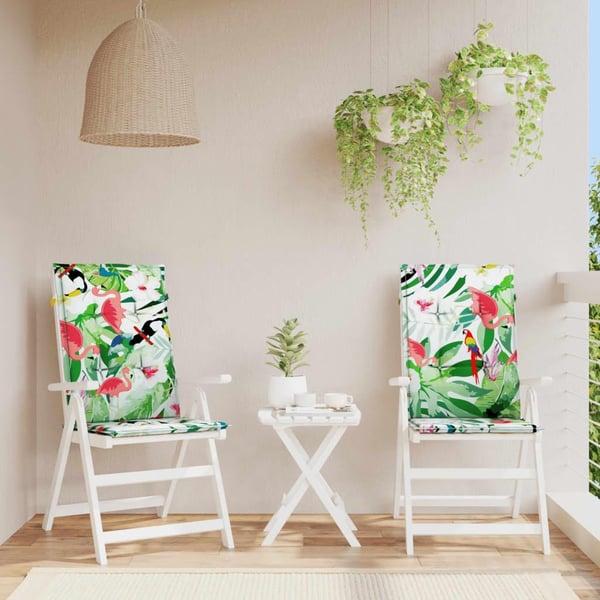 vidaXL stolehynder med høj ryg 2 stk. 120x50x3 cm stof flerfarvet