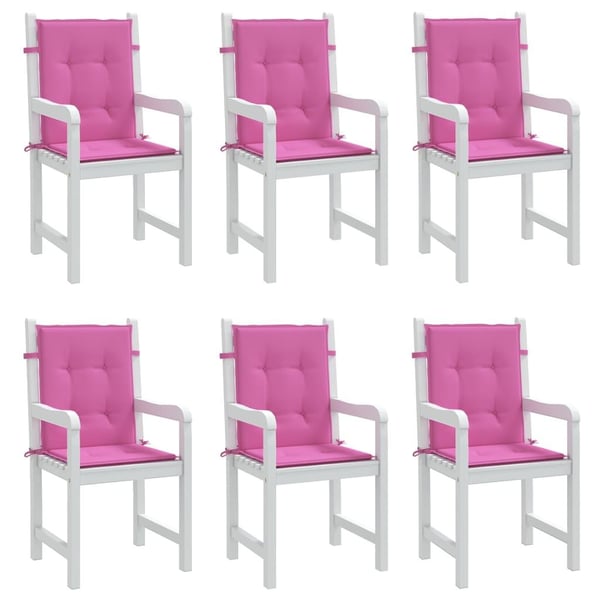 vidaXL stolehynder m. lav ryg 6 stk. stof pink