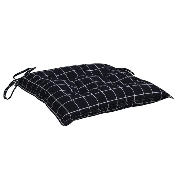 vidaXL stolehynder 2 stk. 50x50x7 cm stof ternet mønster sort