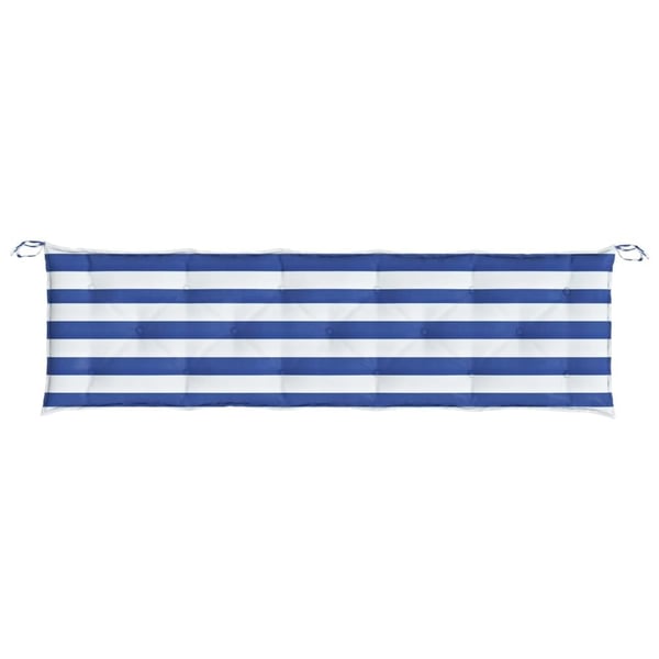 vidaXL hynde til havebænk 180x50x7 cm striber oxfordstof blå og hvid