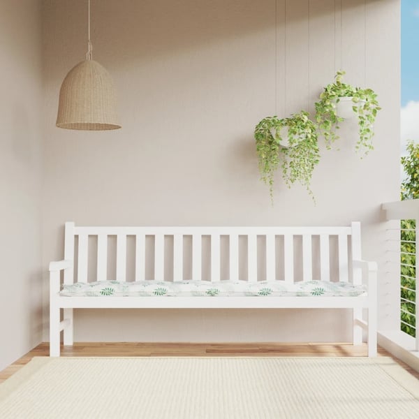 vidaXL hynde til havebænk 200x50x7 cm stof bladmønster