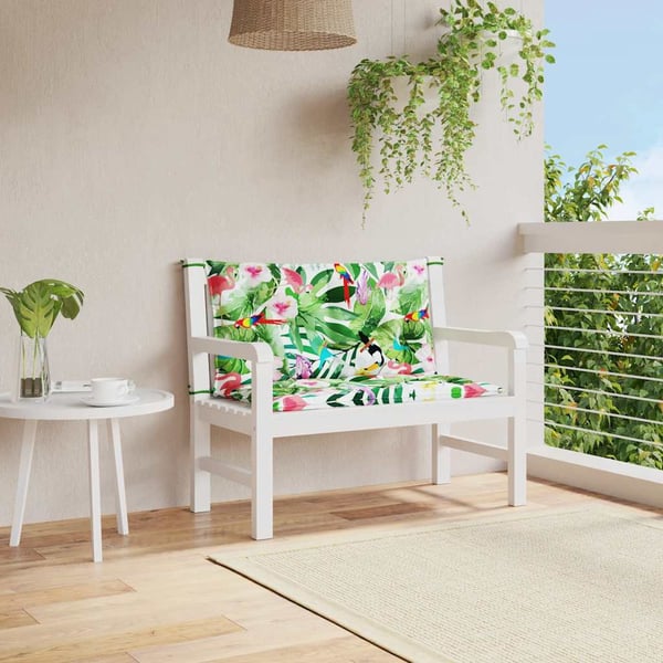 vidaXL hynder til havebænke 2 stk. 100x50x7 cm stof flerfarvet