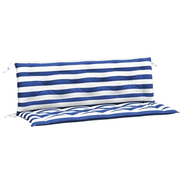 vidaXL hynder til havebænke 2 stk. 150x50x7 cm striber stof blå hvid