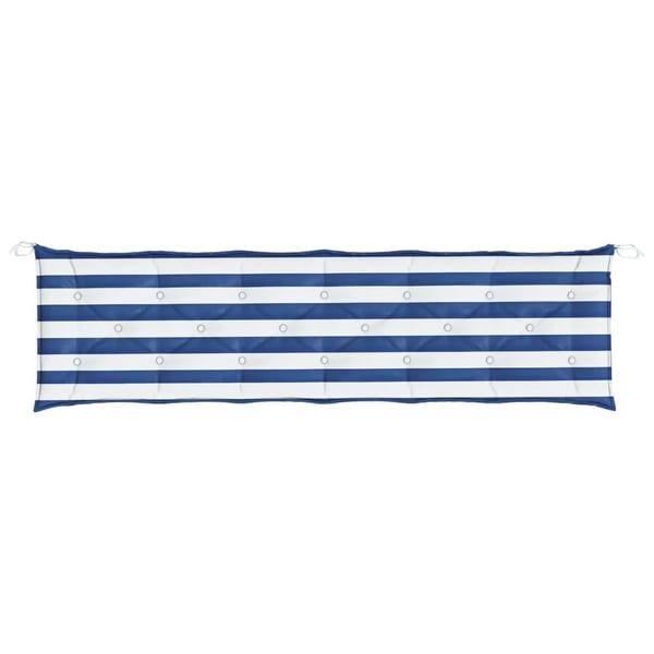 vidaXL hynder til havebænke 2 stk. 200x50x7 cm striber stof blå hvid