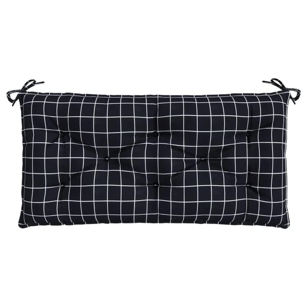 vidaXL hynde til havebænk 110x50x7 cm oxfordstof ternet sort