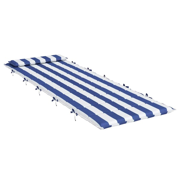 vidaXL hynde til liggestol 180x60x3 cm oxfordstof striber blå og hvid