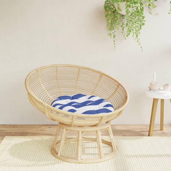 vidaXL rund hynde Ø60x11 cm oxfordstof striber blå og hvid
